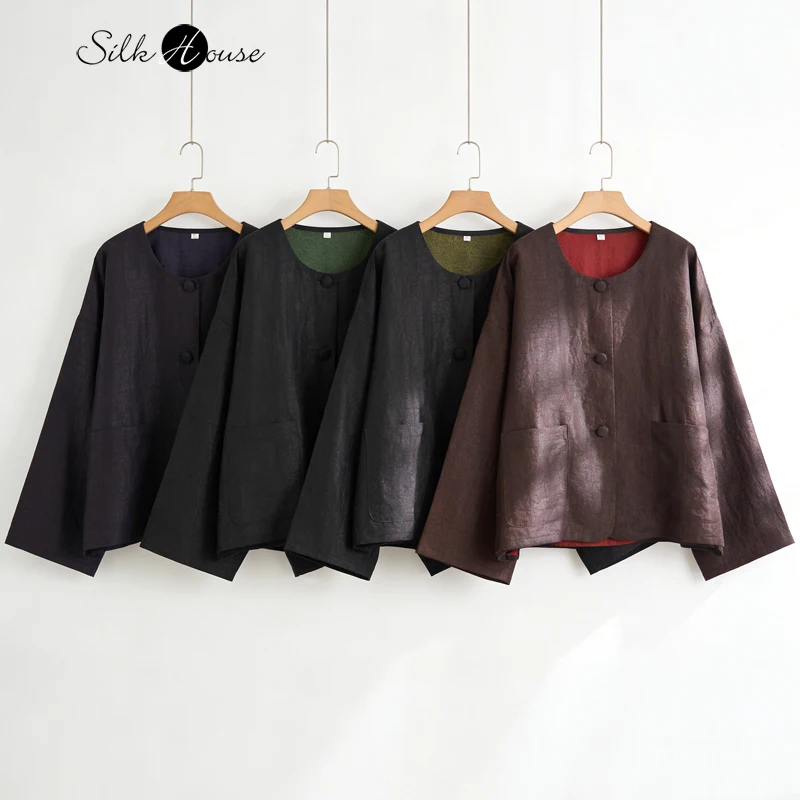 

Женский модный кардиган из 100% натурального шелка тутового шелкопряда, гамбированный, гуандунская марля, с круглым вырезом, длинными рукавами, универсальный, весна 2026