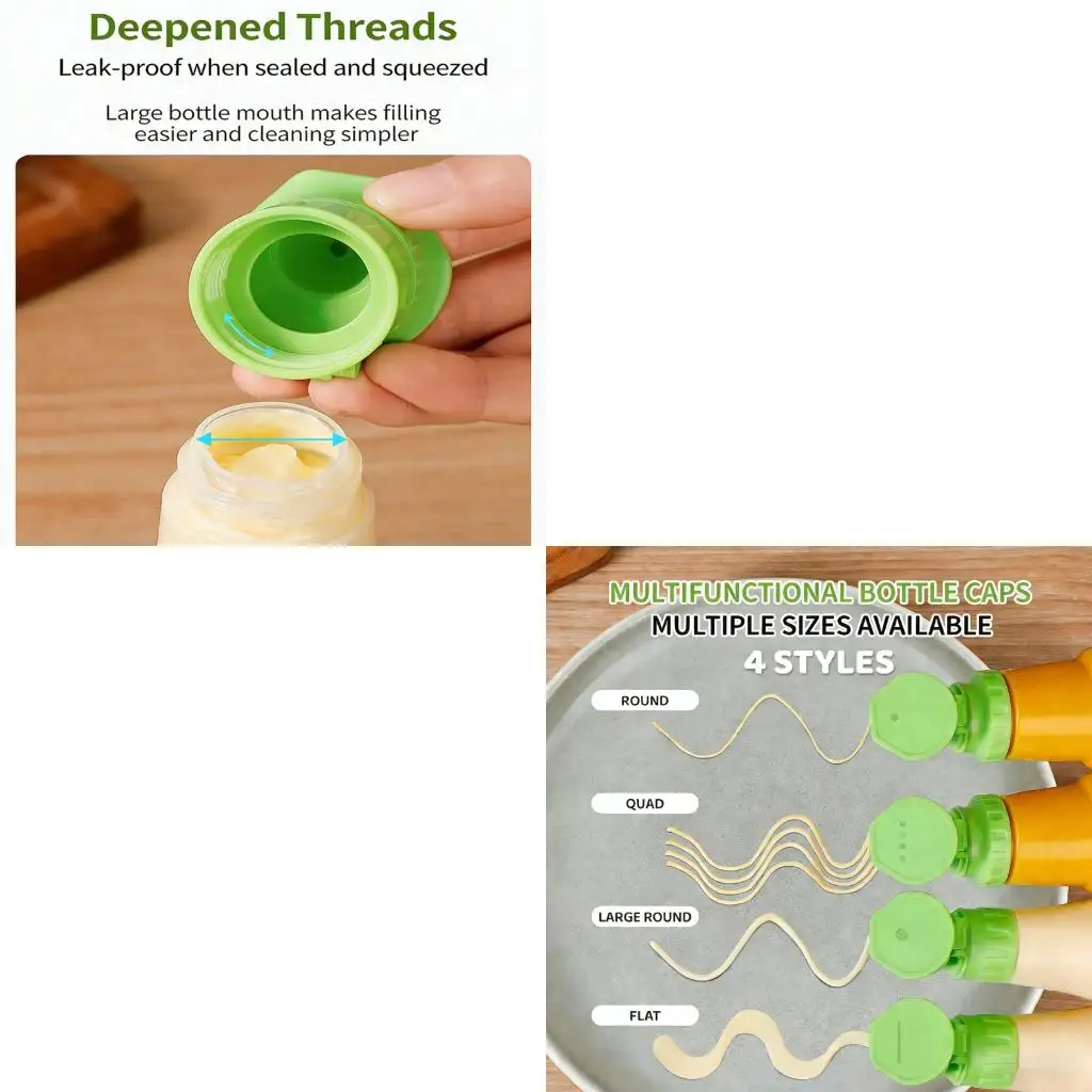  4Pcs Kitchen Organizers Squeeze Bottle Cap for Condiments Flipped Top Screw Lid