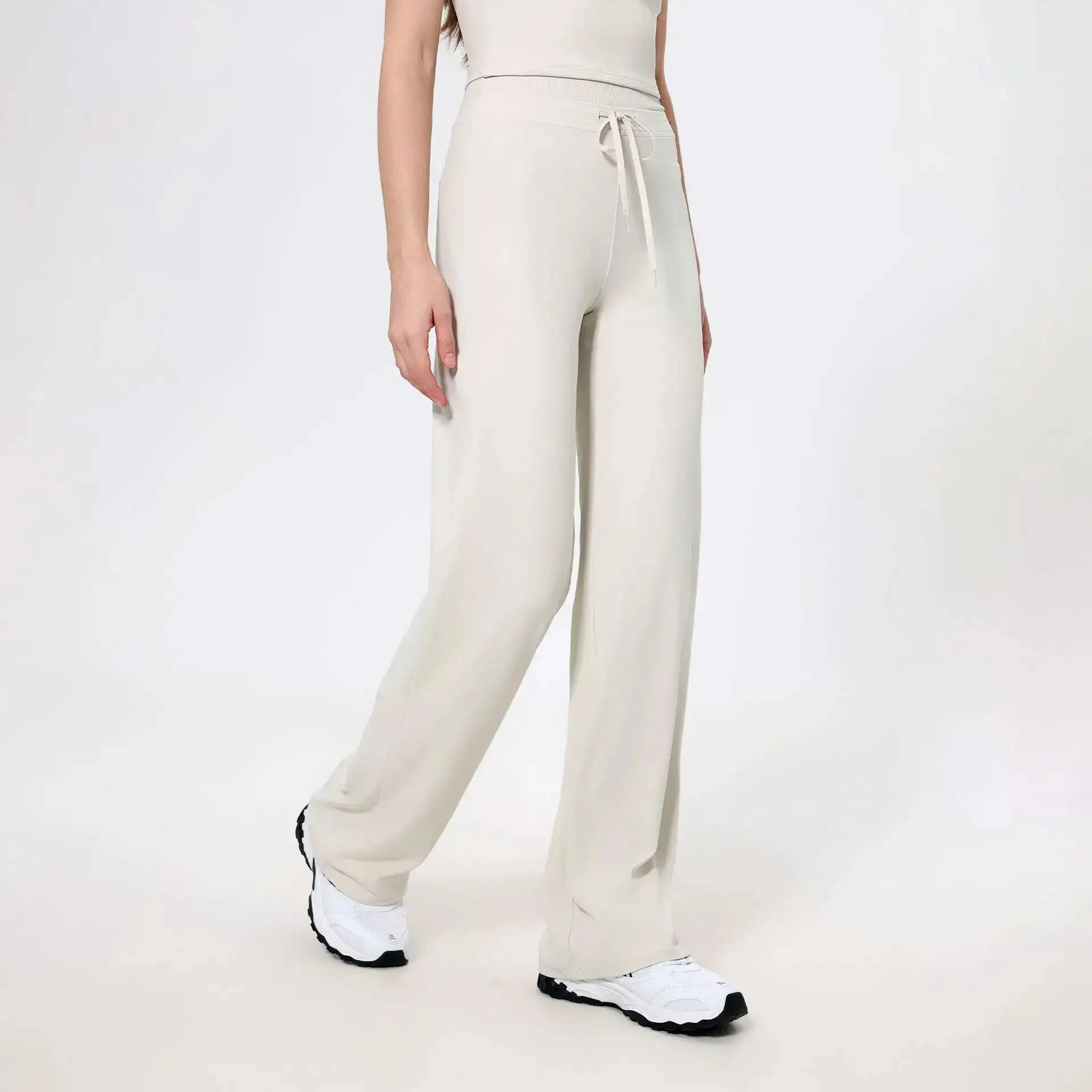 

Женские свободные широкие спортивные брюки с высокой талией для йоги, эластичные дышащие быстросохнущие брюки для бега, женская спортивная одежда