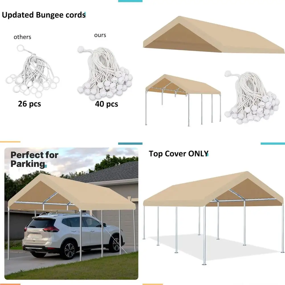

Навес для имбиря 10 x 20 футов с чехлом для брезента для банджи для укрытия автомобиля на открытом воздухе