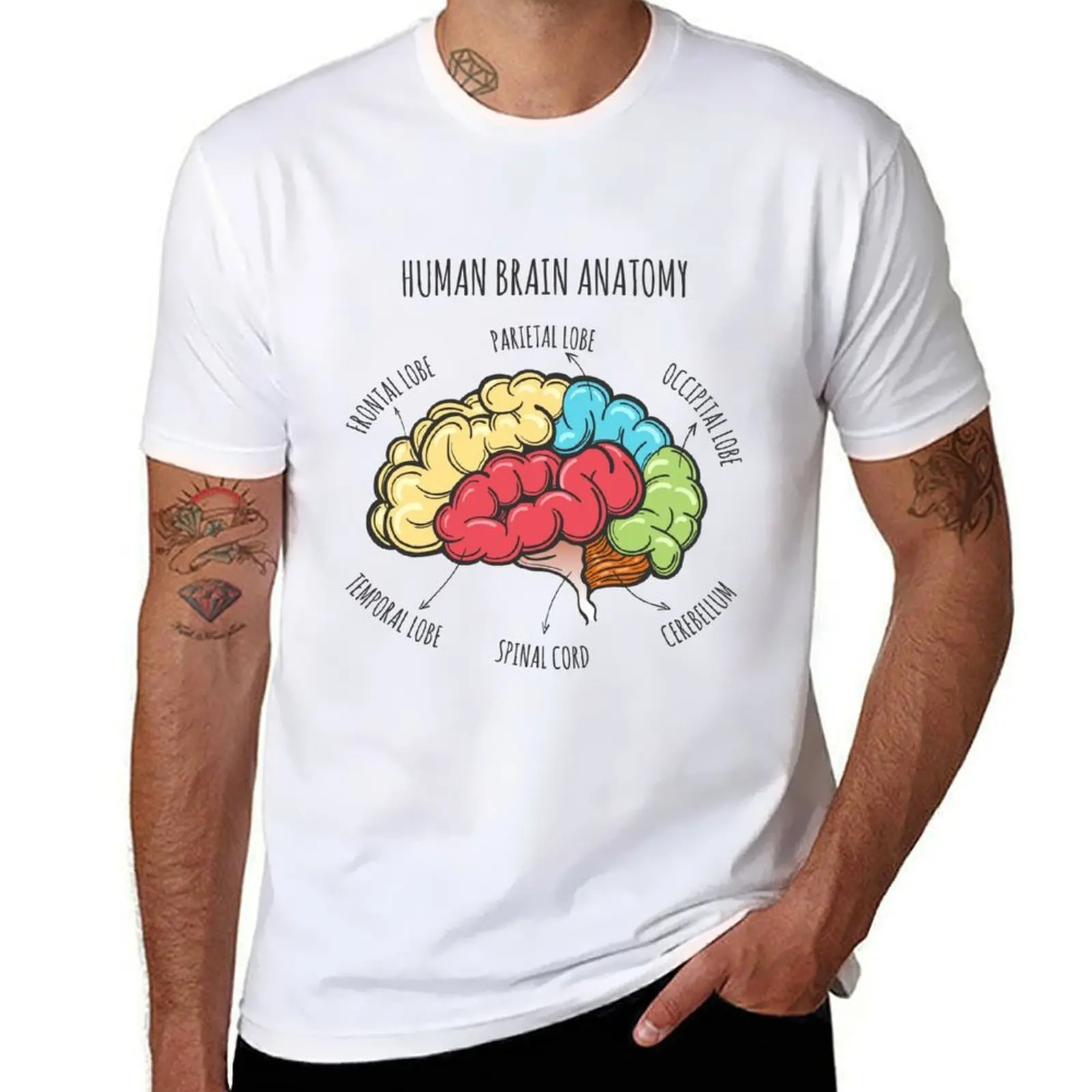 

Human Brain Anatomy Sketch T-Shirt man t shirt cotton funny t shirts man T-Shirt