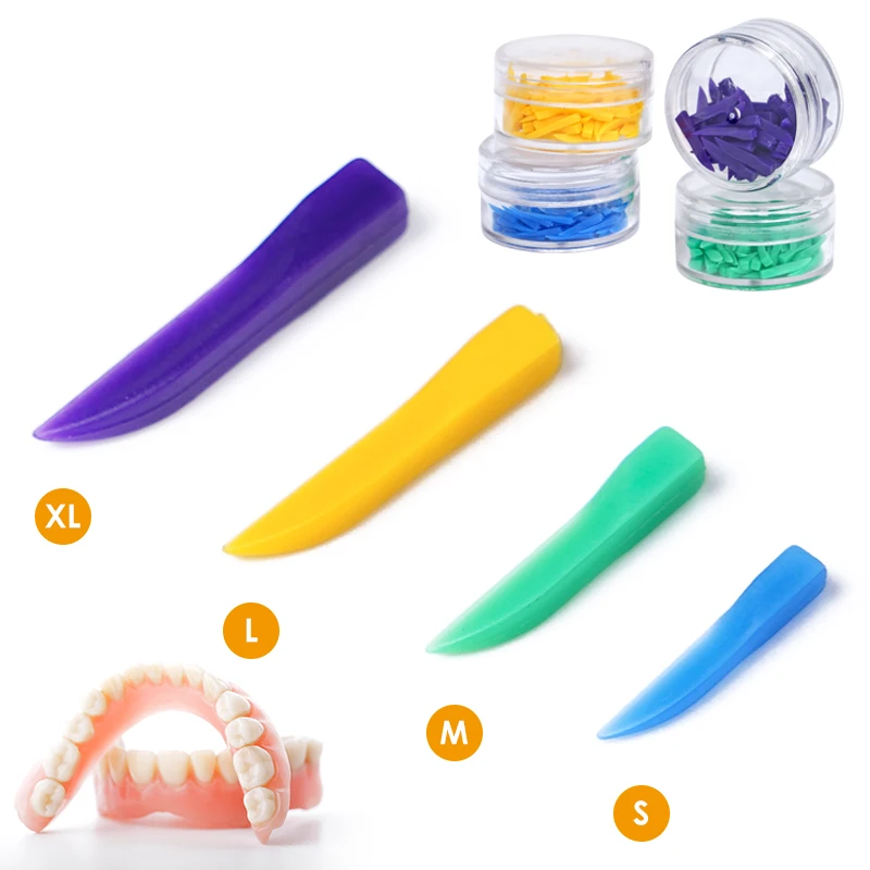 100pcs Dental Interdental Wedge Plastic Dentist Tooth Gap Wedge 4 Sizes Disposable Matrice Wedges Dentistry Material
