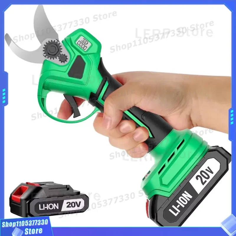 Cordless Lithium Ion Electric Pruning Shears Portable Handheld Tree Trimmer Brushless Motor Branch Cutter for Gardening Use