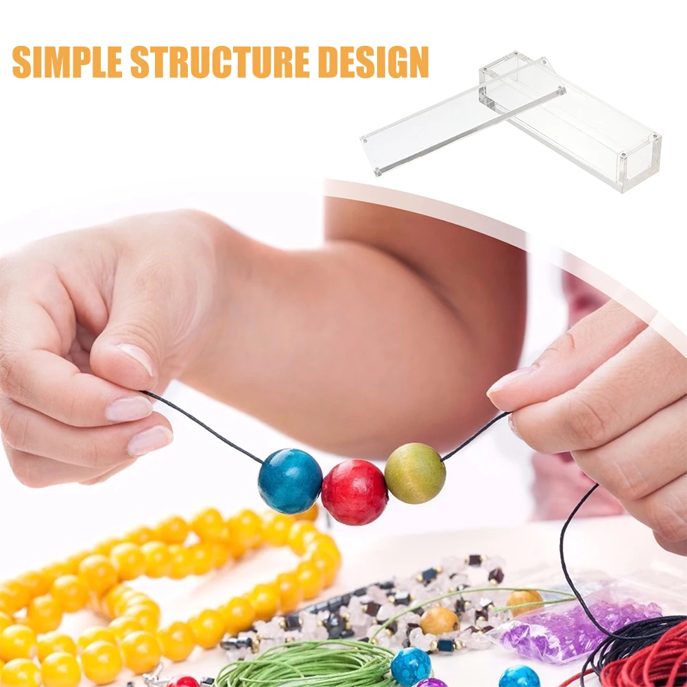 

2pcs Magnetic Acrylic Boxes Clear Organizer With Lid Portable Storage Case Lightweight Rectangular Container For Dices