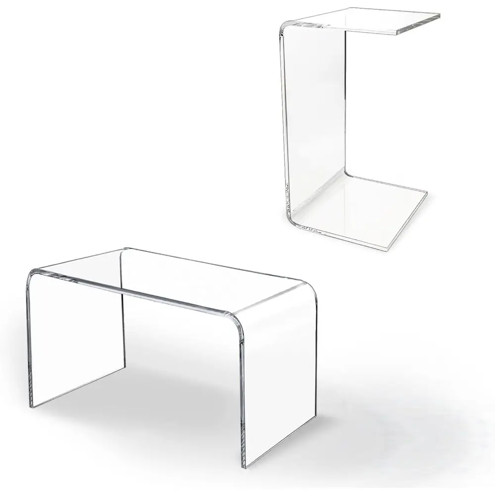 

24 x 14 x 12 Clear Acrylic Coffee Table, 1/2 Thick, Ideal for Living Room, Bedroom, or Office