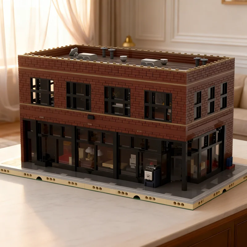 

6410 деталей MOC: Модульная модель мебельного магазина для строительства городского пейзажа, конструктор, рождественский подарок, игрушка, креативная идея для самостоятельной сборки, кирпичики