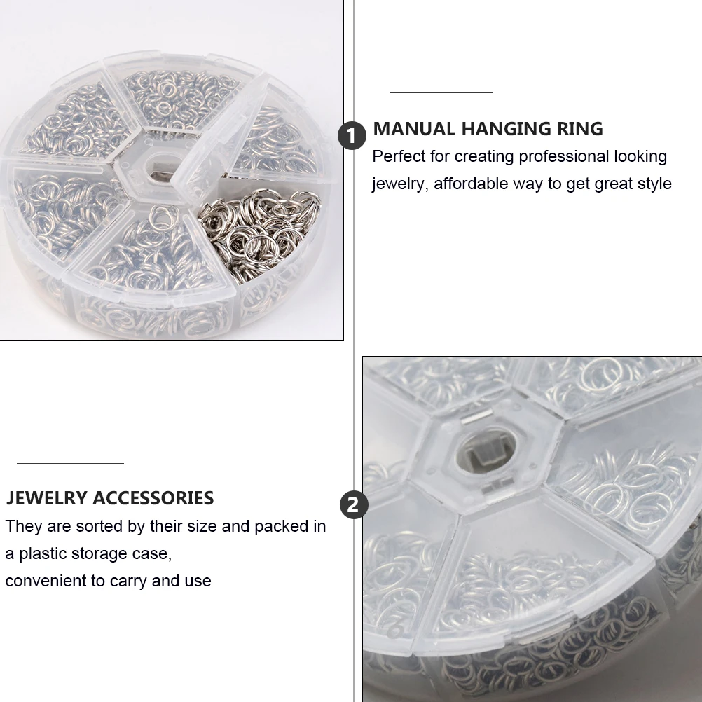 

1 set Open Jump Rings Set Various Sizes Premium Quality Plastic Case Storage Jewelry Accessories DIY Supplies