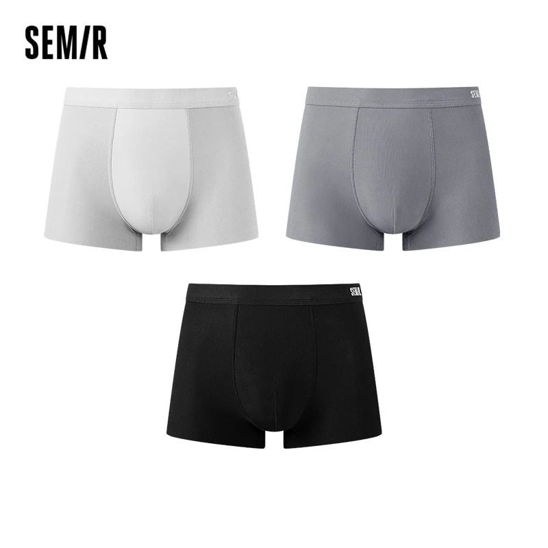 Semir Fashion Boxershorts Breathable Ice Silk Men\'S Underwear Shorts Underpants Seamless Male Boxer Pants