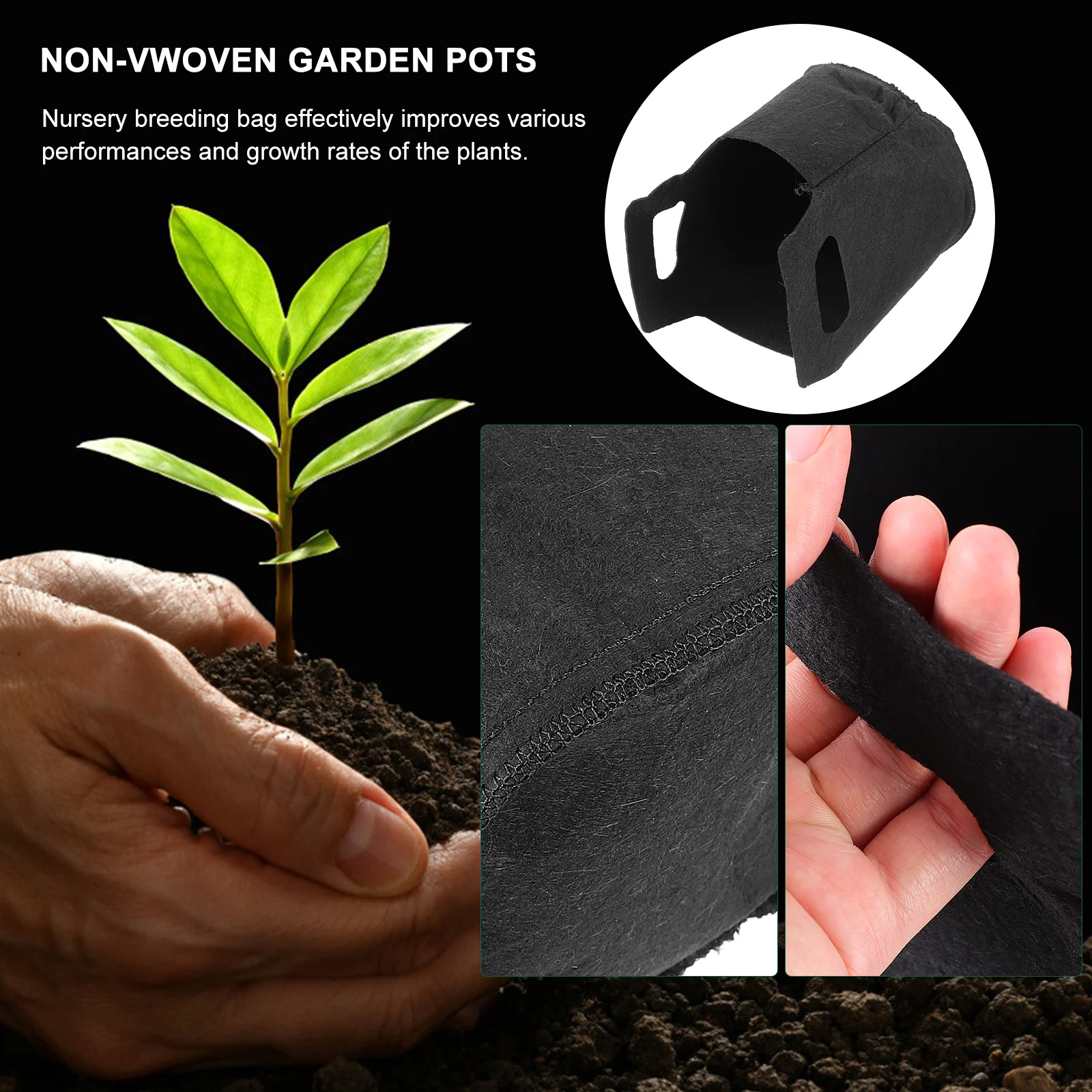 

5pcs Nonwoven Plant Grow Bags 10L Herb Vegetable Garden Pots Nursery Breathable Fabric Flower Pots For Growing Plants Gardening