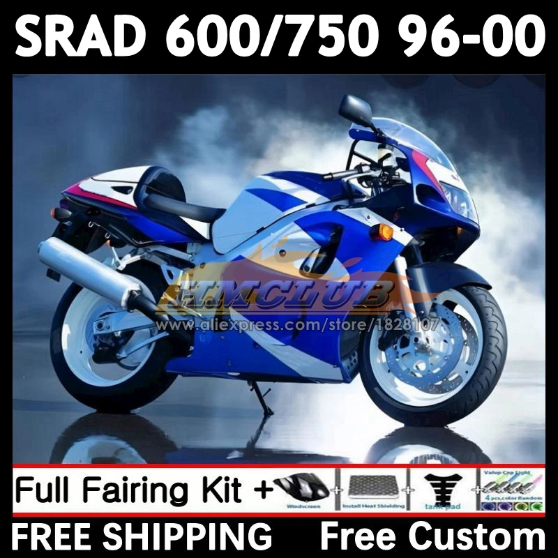 Body For SUZUKI SRAD GSXR 600 750 GSXR600 blue factory 1996 1997 1998 1999 2000 11No.149 GSX-R600 GSXR750 96 97 98 99 00 Fairing