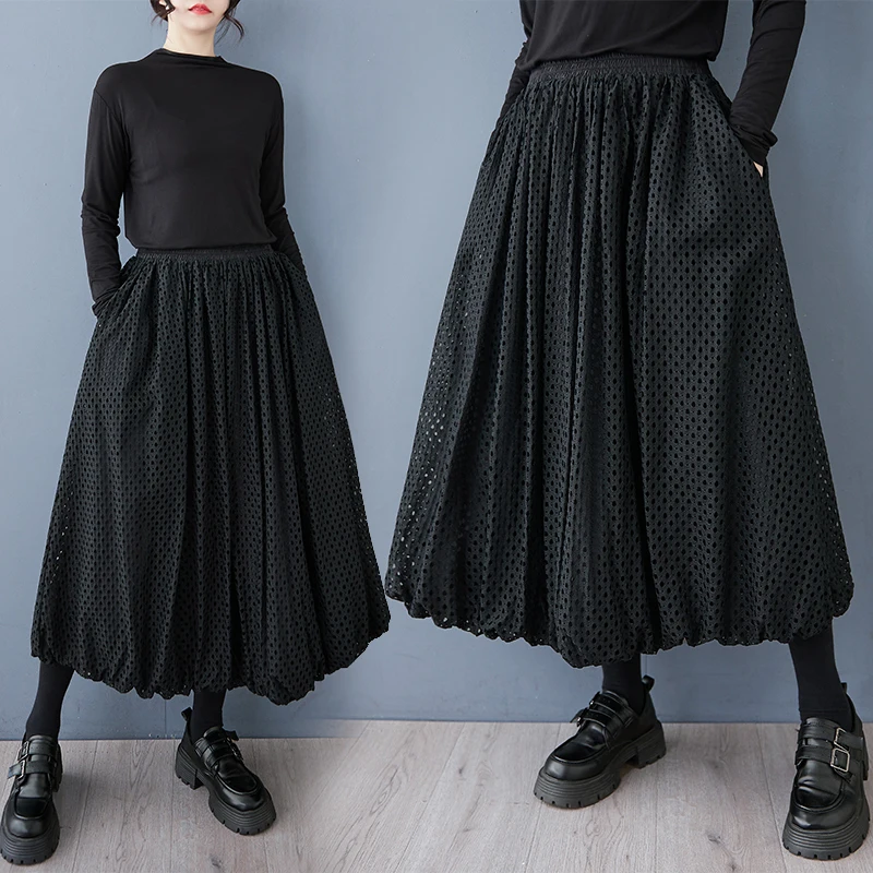 

k Sle Unique Large Size Faion High Waist Flower Bud Skirt Stitching Design Dra Personali Women's f-length Skirt