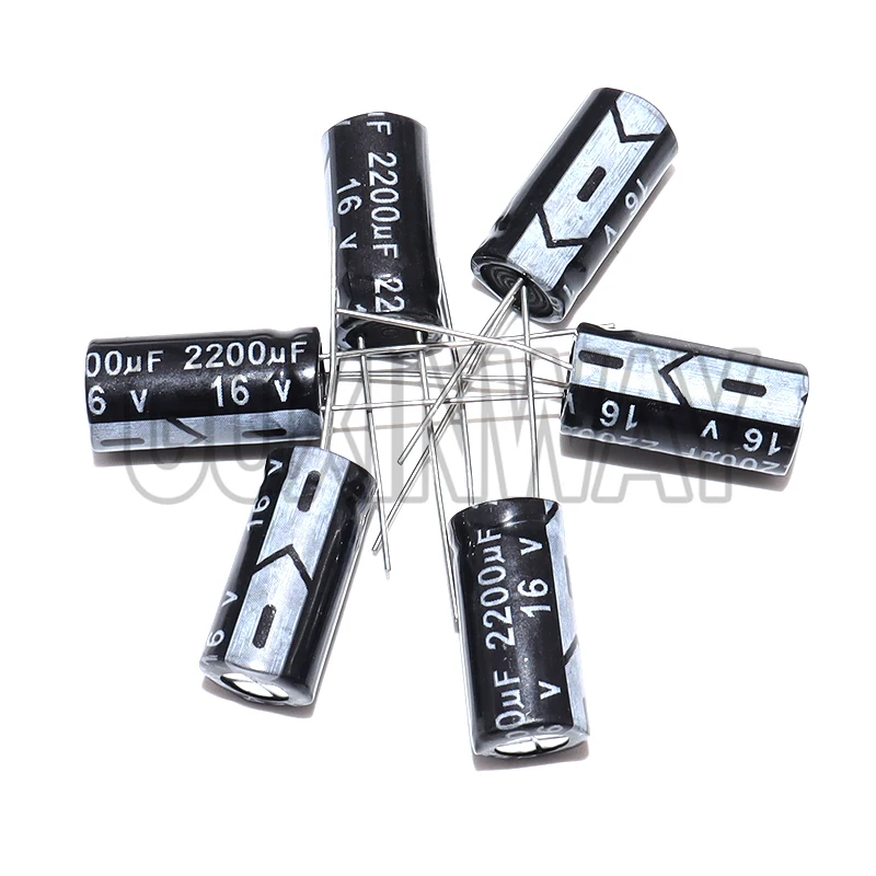 10 قطعة 2200 فائق التوهج 16V 2200MFD 16 فولت الألومنيوم مُكثَّف كهربائيًا شعاعي 2200 فائق التوهج 16v 2200uf16v 16v2200 فائق التوهج