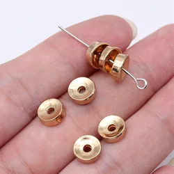 WYSIWYG 100pcs Rhodium Color & KC Gold Color 4x4x2mm/6x6x2.7mm/8x8x2.8mm Round Small Hole Beads Spacer Beads For Jewelry Making