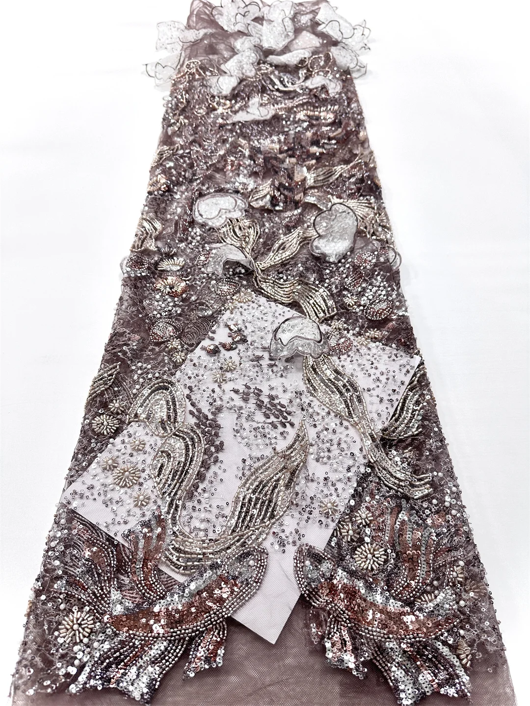 African Groom Lace Fabric 5 Yards 2025 High Quality Lace Embroidered French Sequin&Beads Tulle Nigerian Party Material Dresses