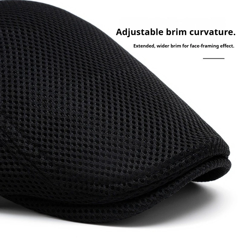 1pc Men Mesh Newsboy Caps British Painters Berets Hats Spring Summer Ventilate Adjustable Flat Cap,universal Outdoor Sports Caps