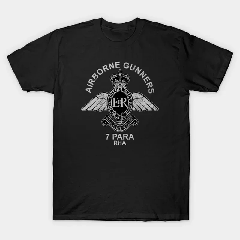 British Airborne Forces 7 Para RHA Airborne Gunners T-Shirt 100% Cotton O-Neck Short Sleeve Casual Mens T-shirt Size S-3XL