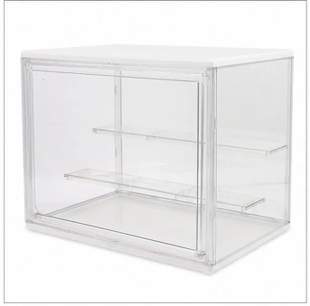 Premium Acrylic Transparent Storage Box Stackable Display Case for Books Makeup Organizing Collection Showcase Home Bedroom