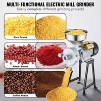 SucceBuy Electric Grain Mill Grinder 3000W Spice Grinders Commercial Corn Mill with Funnel Cereal Wheat Grinders Dry&Wet Grinder 3