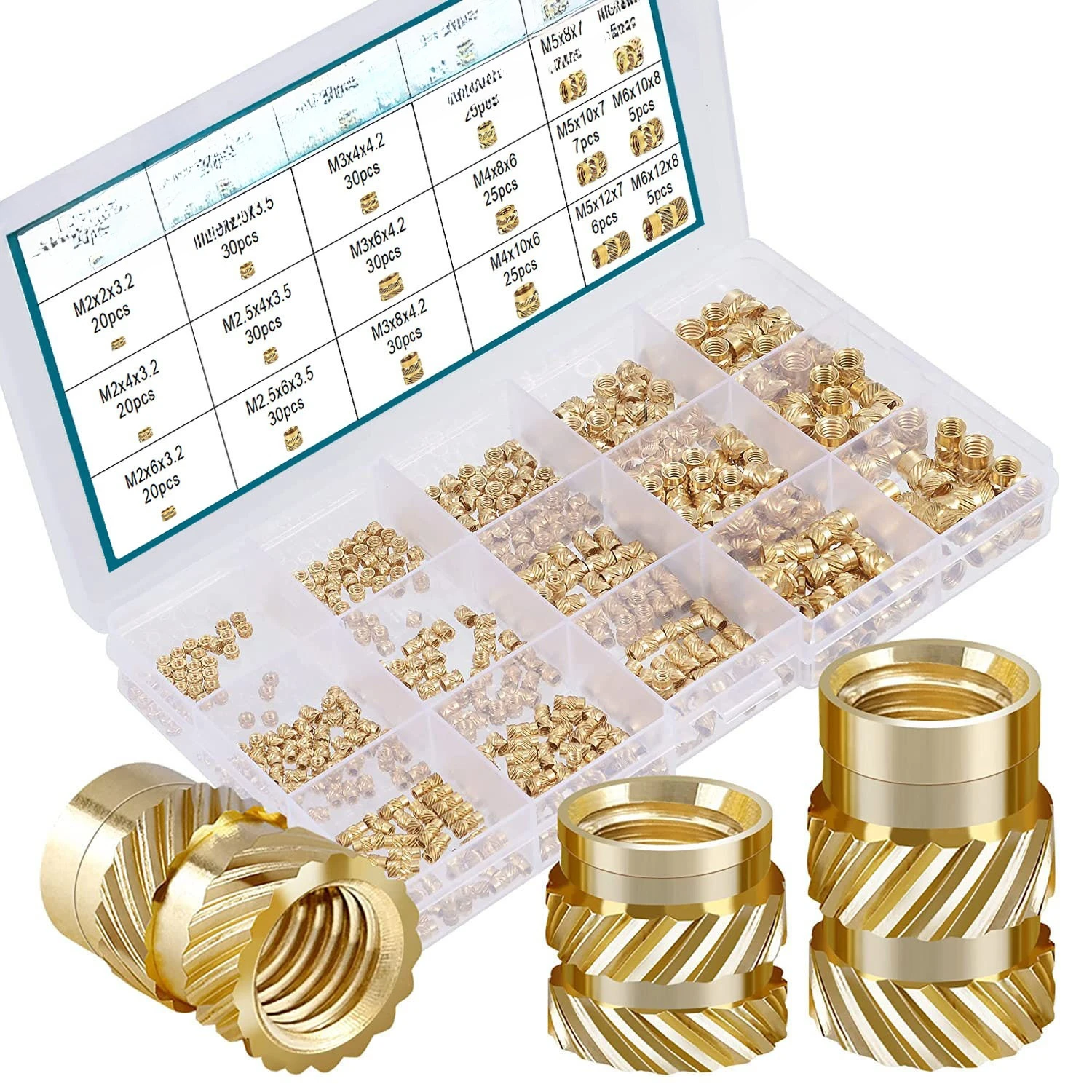 

Plastic nut set, double diagonal soil eight copper nut insert, copper flower mother box