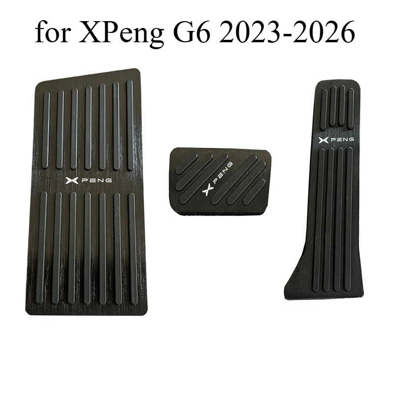 Stainless Steel Throttle Brake Footrest Pedal Cover Set for XPeng G6 2023-2026, Non-Slip Accelerator Gas Pedal Pad