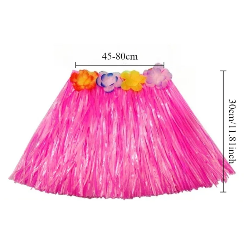 5 قطع هاواي الرقص الأطفال تنورة الأطفال هاواي العشب تنورة إكليل مهرجان مرحلة العروض ازياء الدعائم #3