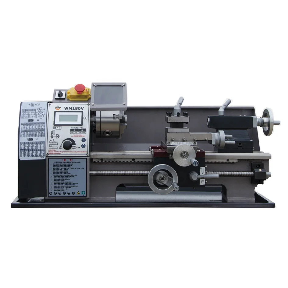 

Variable speed mini small hobby lathe machine 300mm Distance Between Centers WM180V