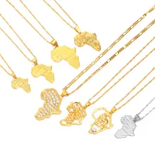 Africa Map Pendant Necklace for Men Women #3