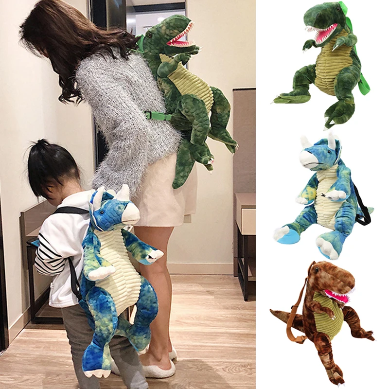 Cartoon Animal Pattern Plush Travel Backpack Portable Lightweight Travel Bag for Kids Boys Girls School Supplies