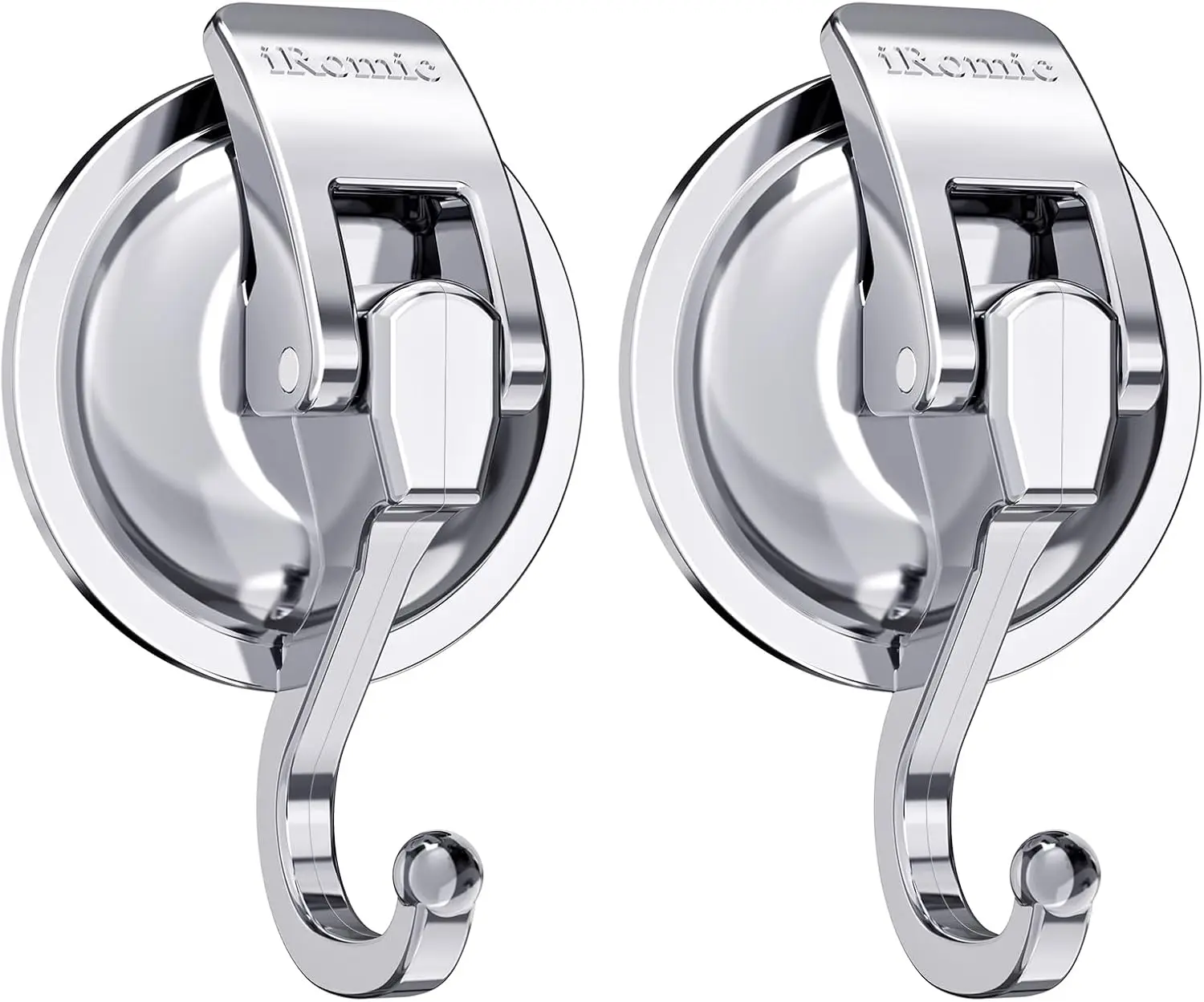 

Heavy Duty Vacuum Suction Cup Hooks (2-Pack) for Kitchen, Bathroom & Restroom Organization - Strong Hold, Easy Install