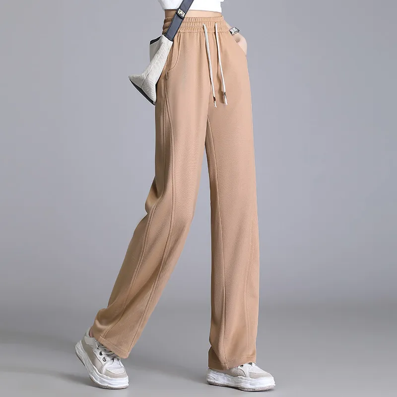 High Waist Wide Leg Pants Women's Summer Thin New Loose Plus Size Sagging Casual Slim Straight Leg Sports Banana Pants S-5XL