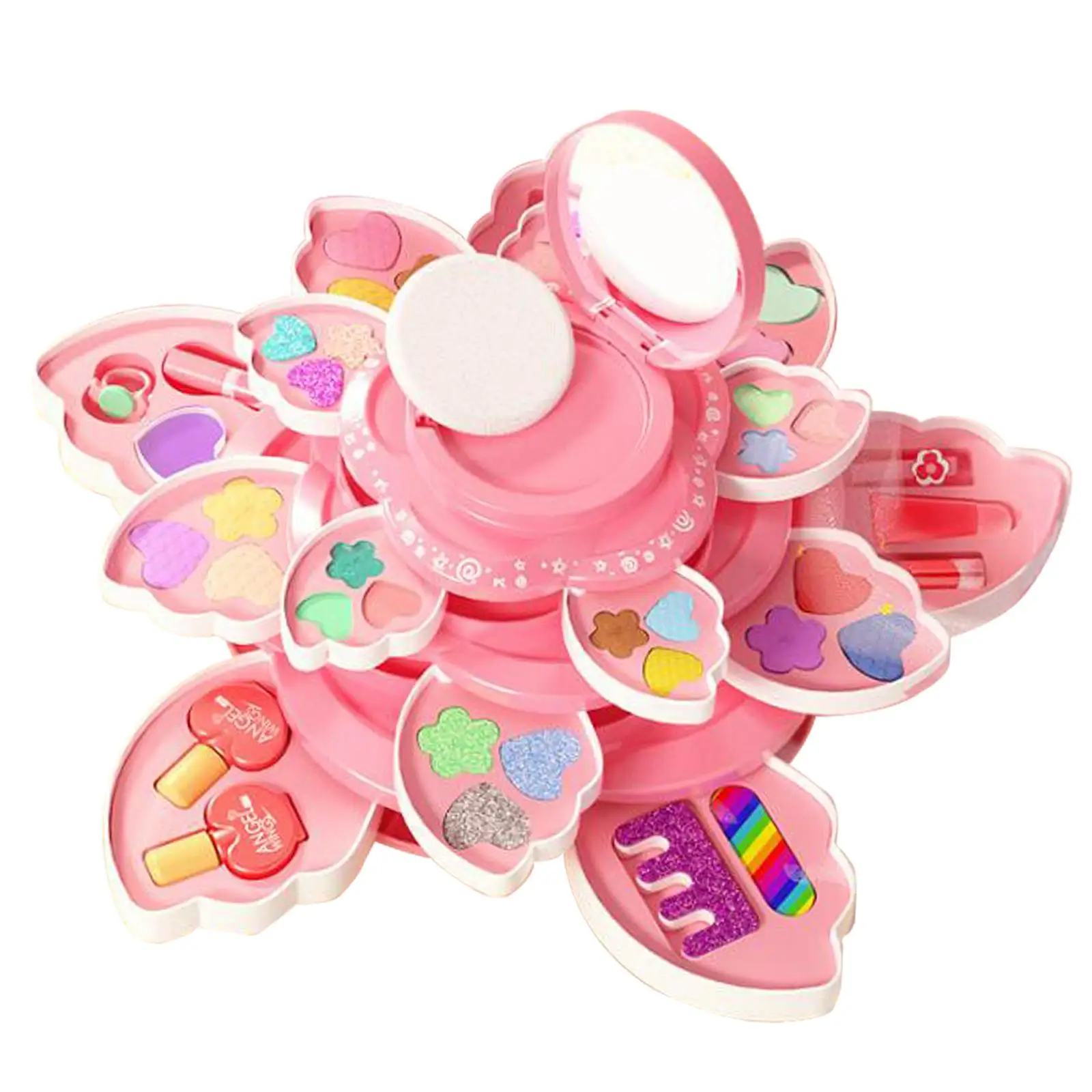 Set de Maquillaje de Juguete para Niñas, Maquillaje Infantil, Juguete de Tocador Portátil, Juguetes de Maquillaje para Niñas de 3, 4 y 5 Años