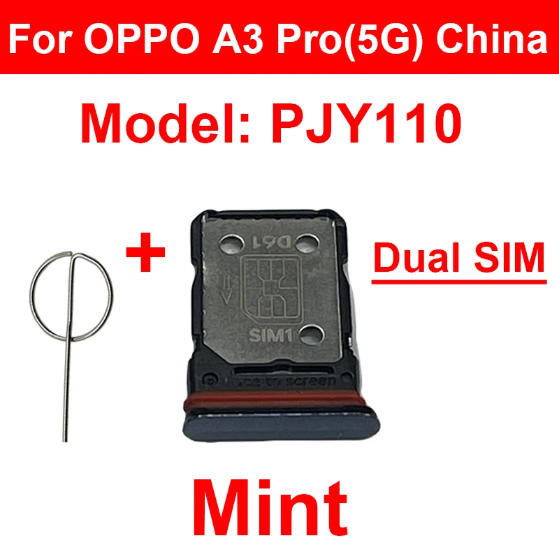 Sim Card Slot Reader Adapter For OPPO A3 A3X A3 Pro 4G 5G Sim Card