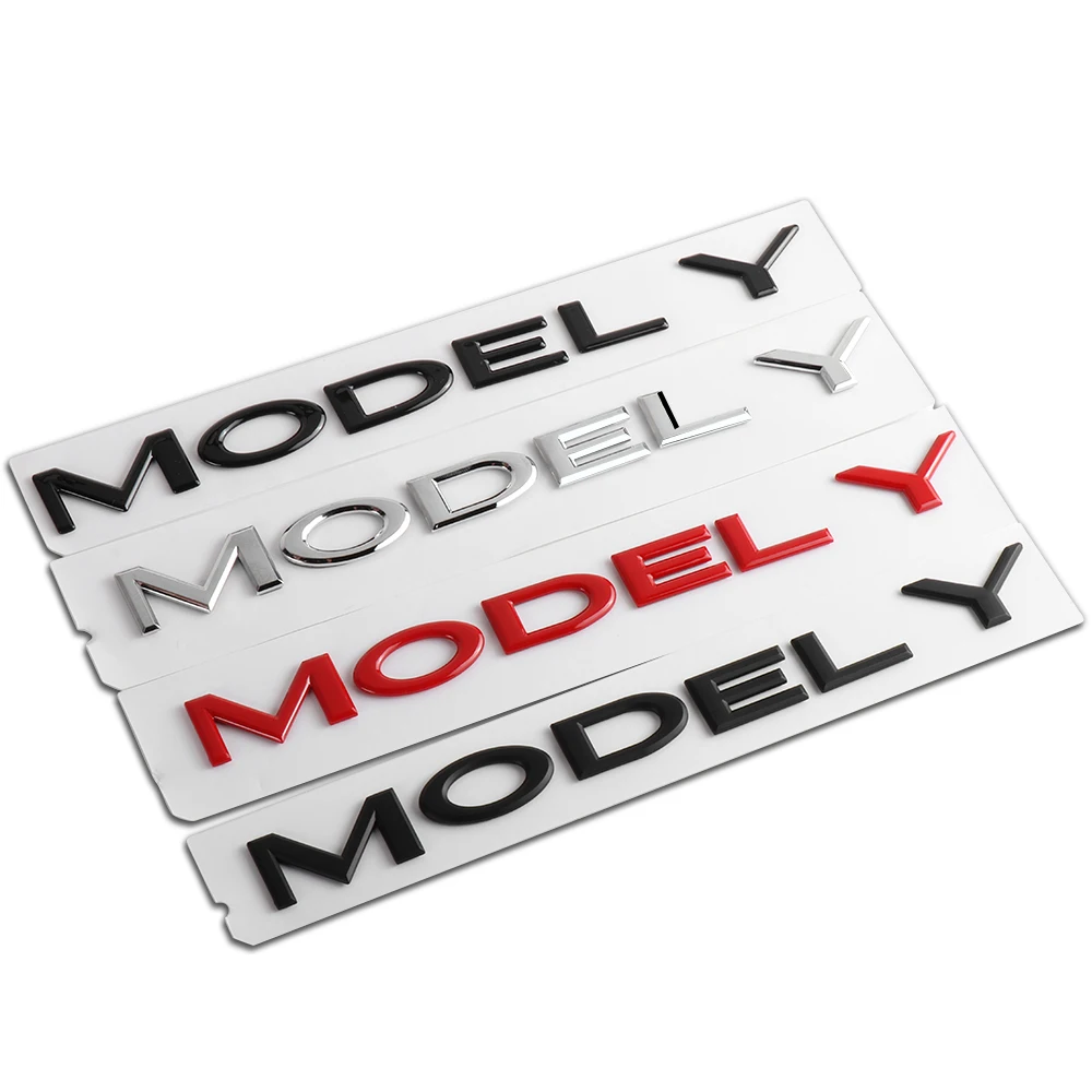 1Pc 3D ABS Car Badge Sticker MODEL 3/Y Letter Logo Decal For Tesla Model 3 Model Y Rear Trunk Car Styling Accessories