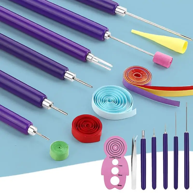 1/6Pcs Quilling Paper Pen Scrapbooking Rolling Manual Craft DIY Origami PVC Handle Slotted Structure Practical Quilled Tools