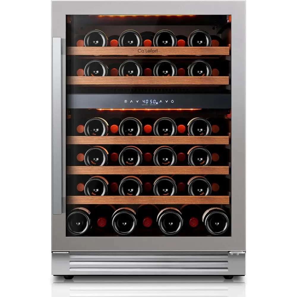 

24 Inch 52-Bottle Dual Zone Wine Cooler, 40-65°F Glass Door Refrigerator for Home/Bar/Kitchen (5.65 cu.ft)