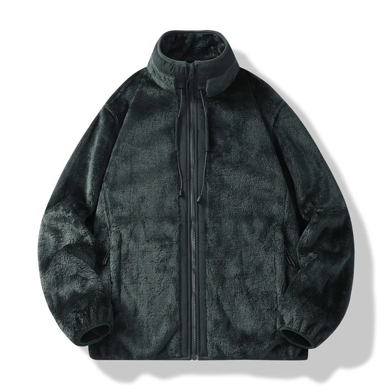 Fleece Cotton Jacket for Men Thickened Stand-up Collar Coat Casual Warm  Versatile Winter Coat Loose Cardigan Jacket for Winter