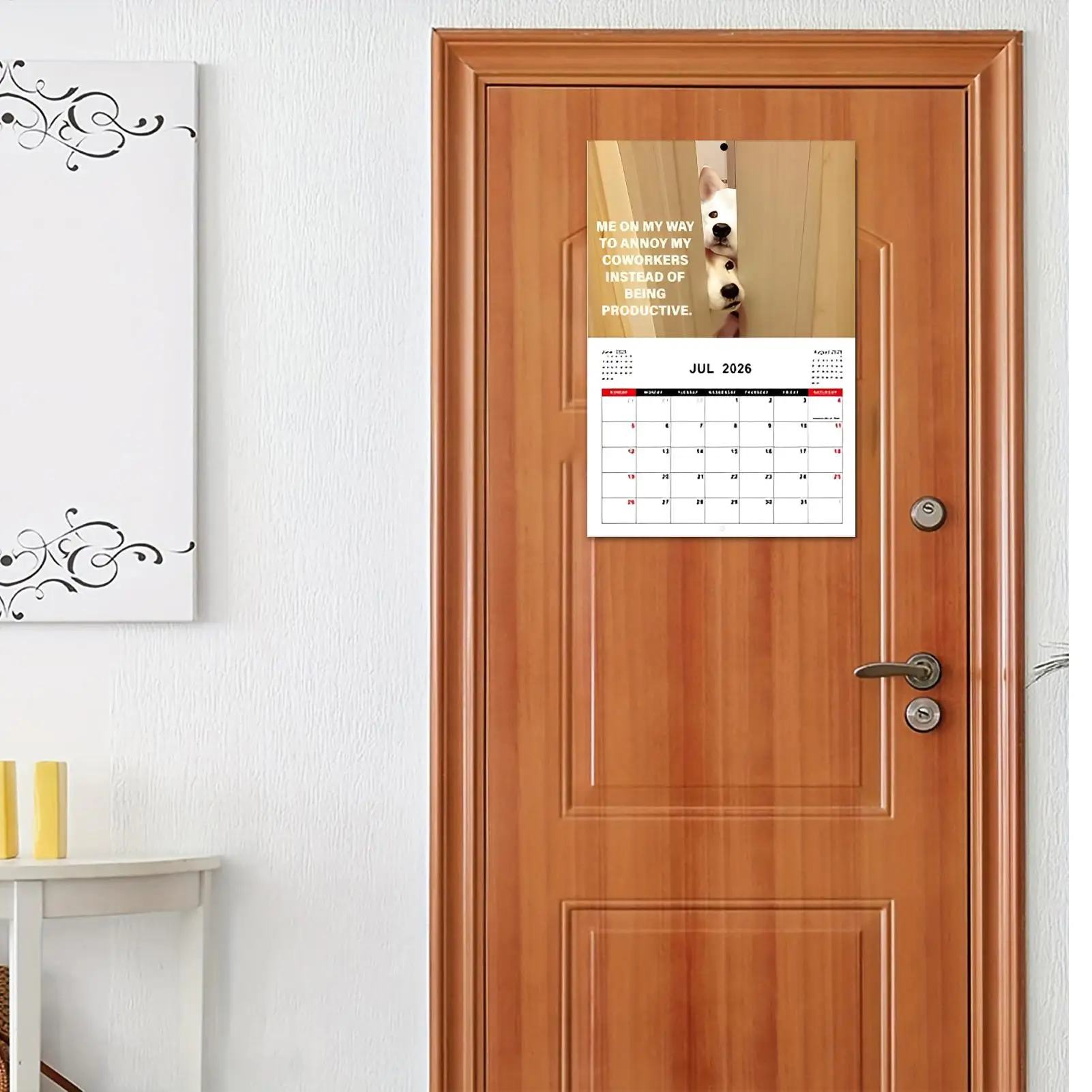 Calendario da parete mensile Calendario fotografico per cuccioli divertenti Creativo 2026 Planner per cani da lavoro per l'organizzazione della tavola Pianificazione sul posto di lavoro