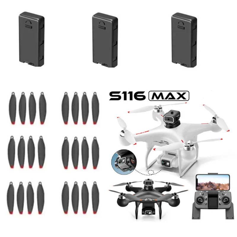 S116 MAX RC Drone 3.7V 2000MAH battery/Propeller for S116 MAX RC Drone Accessories S116 Drone Battery Blades S116 RC Dron Toy