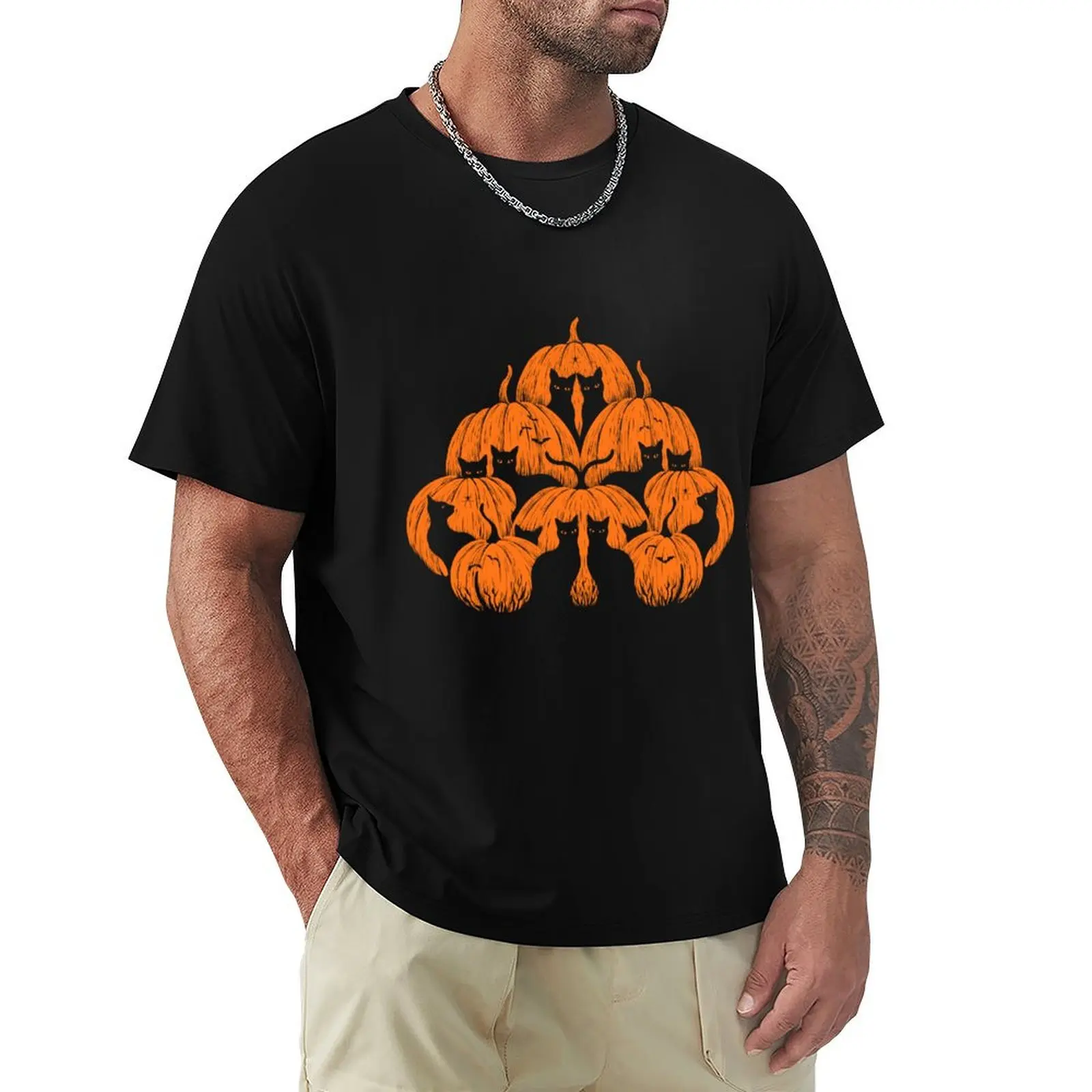 

Pumpkin Cat T-Shirt blanks heavyweights Men's t shirts