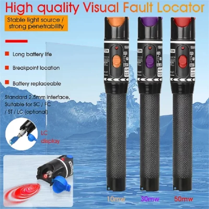 

Laser 30mW VFL Visual Fault Locator, Fiber Optic Cable Tester 10-50Km Range VFL AUA 30/10/50MW FTTH