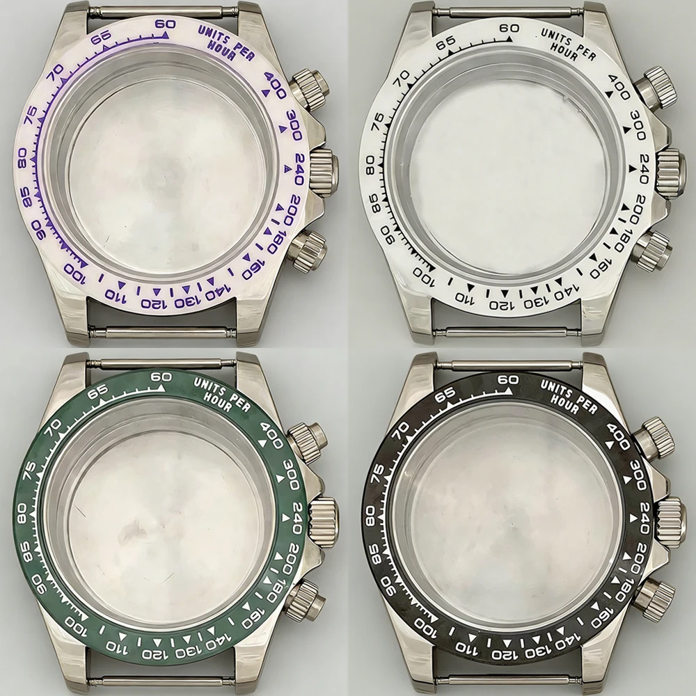 39mm Watch Case for VK63 Movement Stainless Steel Case Crown with S Shell Watch Accessories