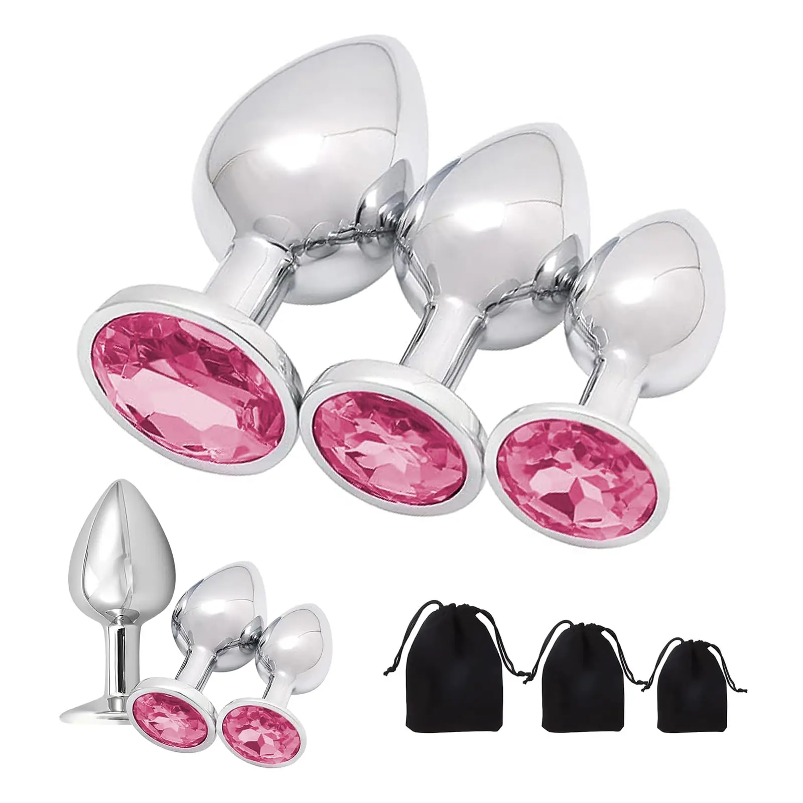 Металлическая анальная пробка - набор анальных пробок, 3-х шт. Анальные пробки, анальная пробка, но пробка, устройство сексуальной стимуляции для комплекта анальных пробок, игрушка для анального секса