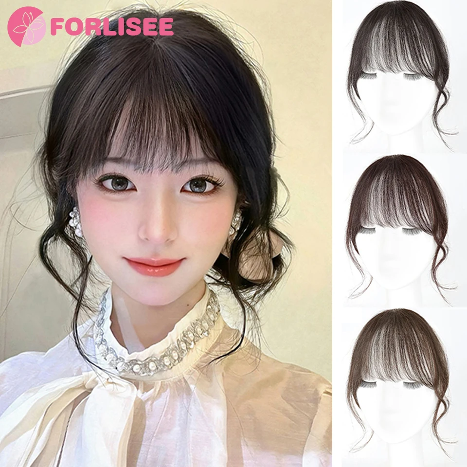 Women's Hairline Wig Piece Full Real Human Hair Seamless Hair Supplemental Airy French Style Natural Forehead Bangs