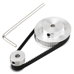 GT2 Synchronous Wheel 20 30 36 40 60 Teeth 6.35 8 mm Bore Aluminum Timing Pulley with Length 200mm Width 6mm Belt Allen Key