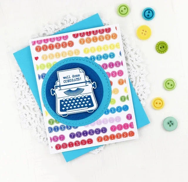 Monkey Typewriter Metal Cutting Dies Stencils Clear Stamps for DIY Scrapbooking photo album