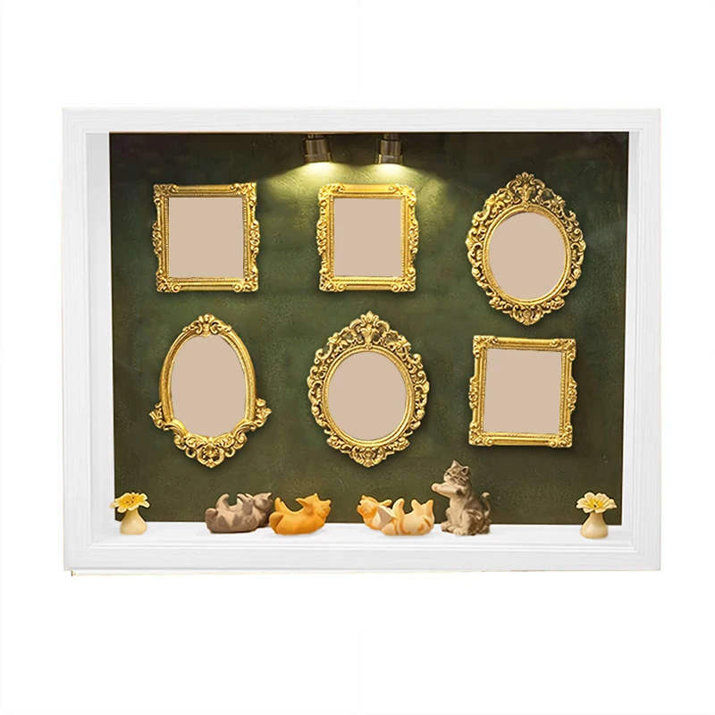 DIY Cat Silhouette Museum Box, LED Light Photo Display Case