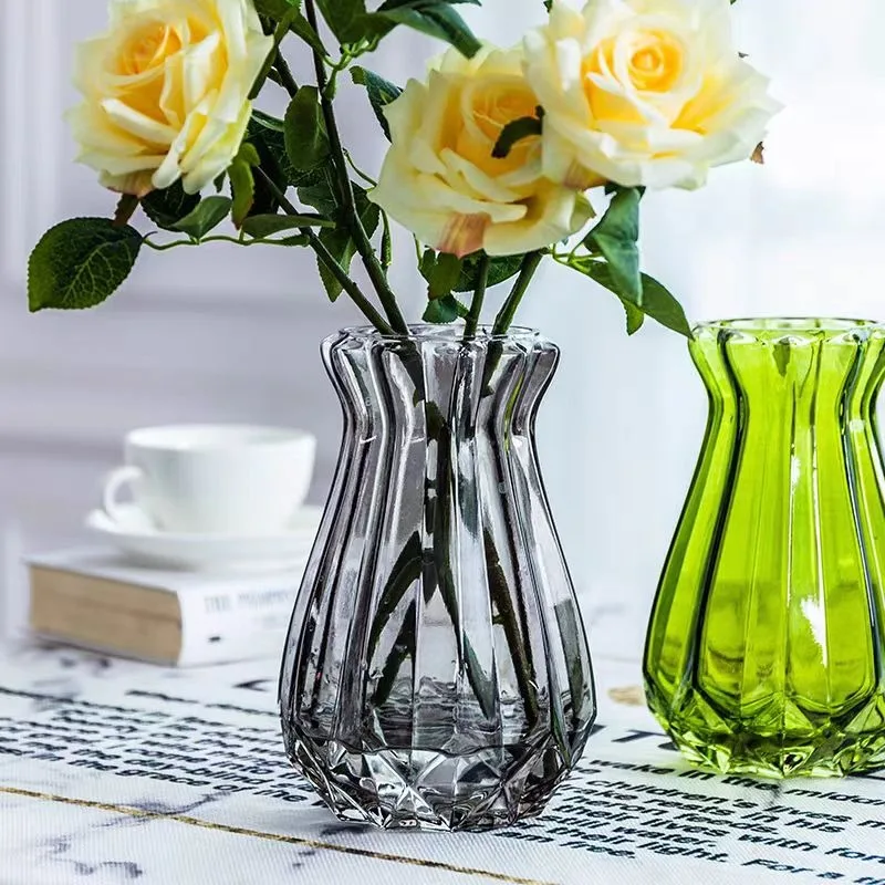 Light Luxury Style Wangcai Diamond Transparent Glass Table with Vase Glass Irregular Special-shaped Home Decor 15cm×6.5cm