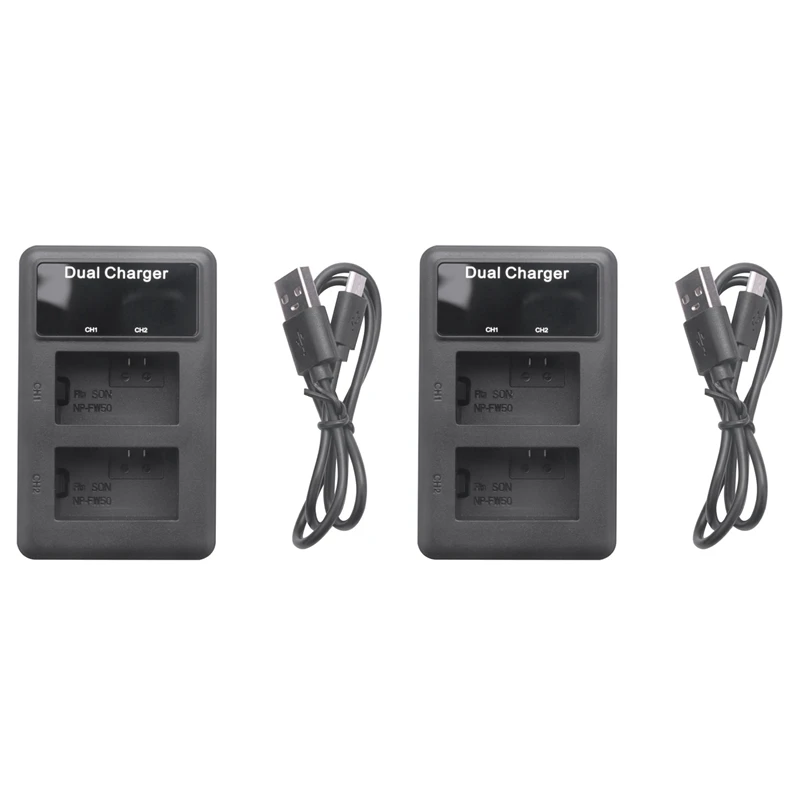 

Hot Sale2x Lcd Dual Usb Battery Charger For Sony Fw50 Np Fw50 Np-Fw50 Npfw50 Battery Nex-3 Nex-5 Nex-6 Slt-A55 A33 A6000 Camera