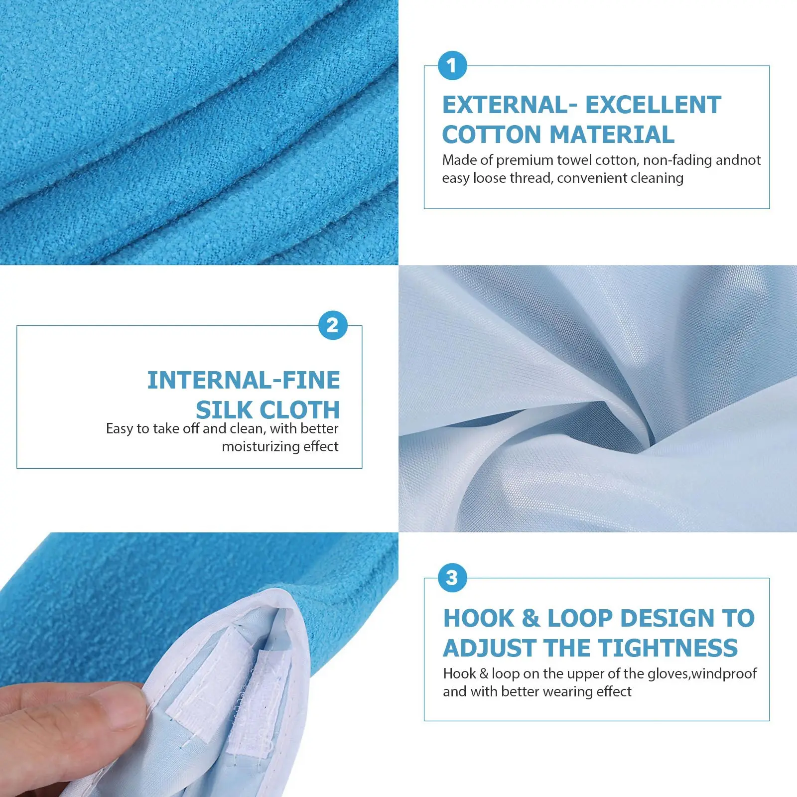 

1Set Paraffin Therapy Wax Foot Hand Covers Gloves Set Easy Wear Heat Retention for Spa Home Salon Use