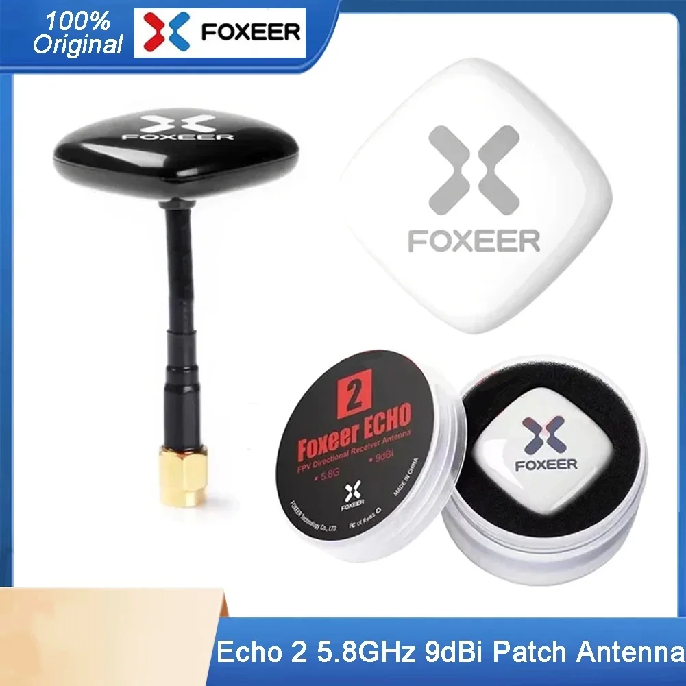 Foxeer Echo V2 2 5.8GHz 9dBi Patch Antenna LHCP RHCP for RC Airplane FPV Racing Freestyle Drones VTX VRX Goggles Monitor